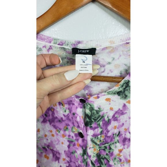 J. Crew Sweaters - J. Crew Purple Floral Tissue Light Cardigan XS